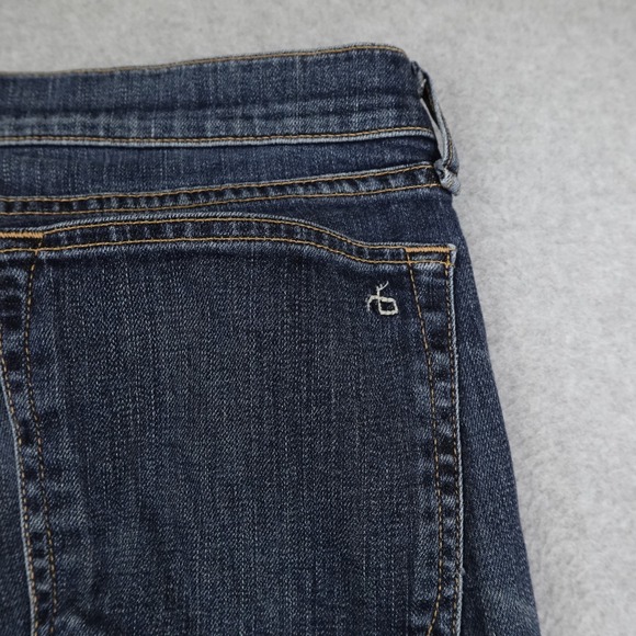 Rag Bone Dre Jeans Women's 30 (34x30) Blue Dark Wash Distressed Casual - Picture 7 of 12